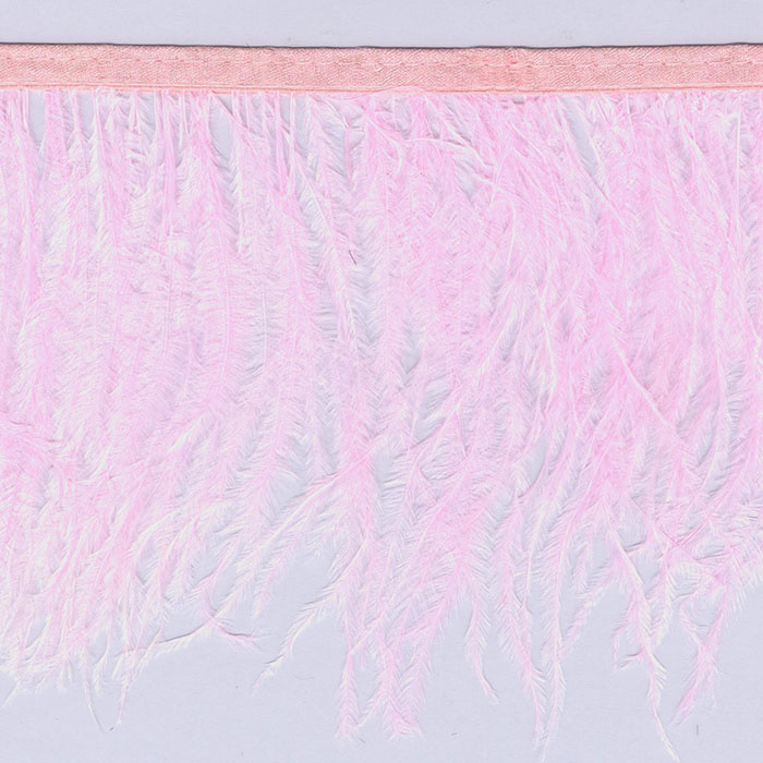 Foto de Fleco plumas avestruz rosa bebe 17 cm