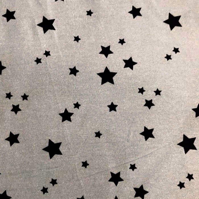 Foto de Punto camiseta Algodón orgánico gris estrellas negras