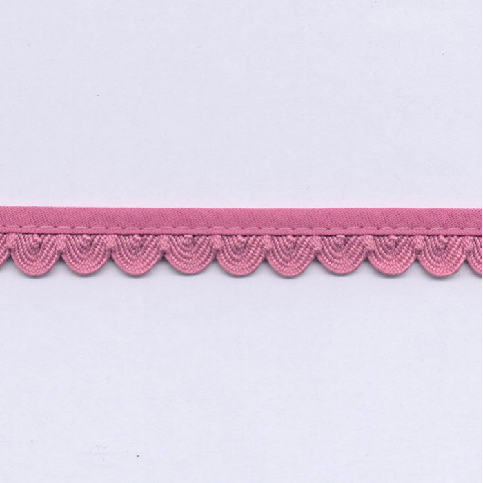 Foto de Fruncido ondulina con ribete rosa palo 15mm