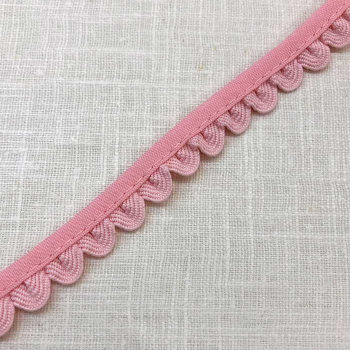 Foto de Fruncido ondulina con ribete rosa 15mm