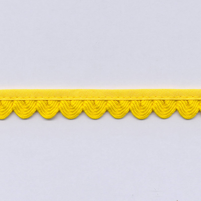 Fruncido ondulina con ribete amarillo 15mm