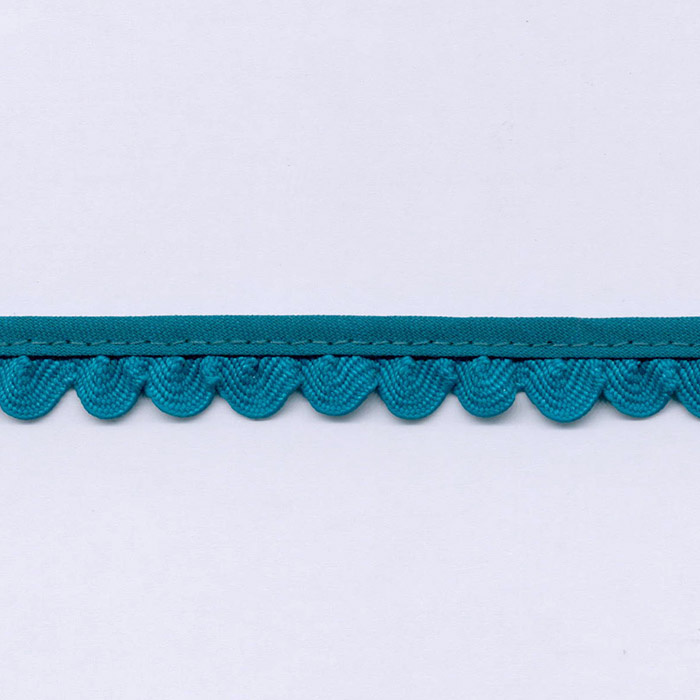 Fruncido ondulina con ribete esmeralda 15mm