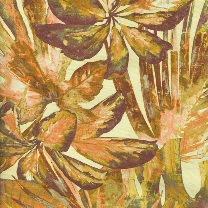 Foto de Resinado hojas ocres y amarillas, fondo beige