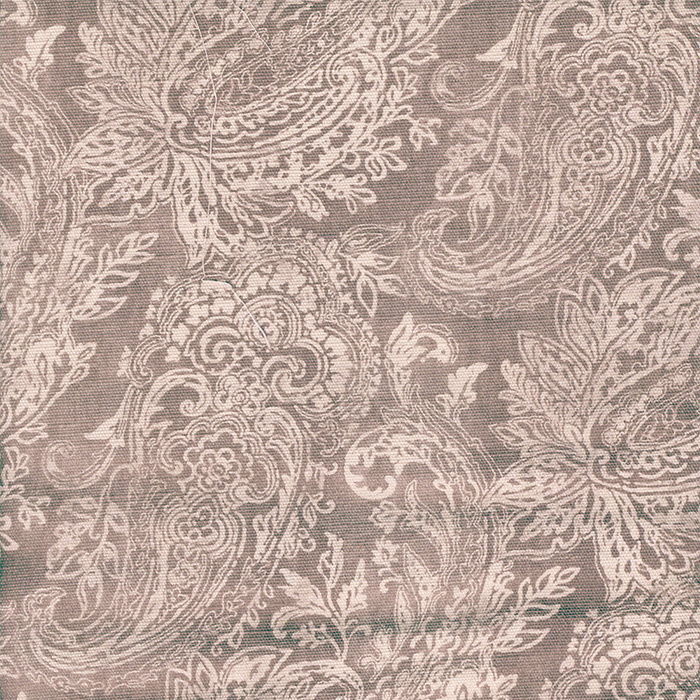 Foto de Loneta estampado digital flor cachemir, gris, algodón orgánico