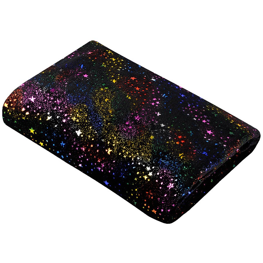 Foto de Plaid coralina negro estrellas multicolor 130x160