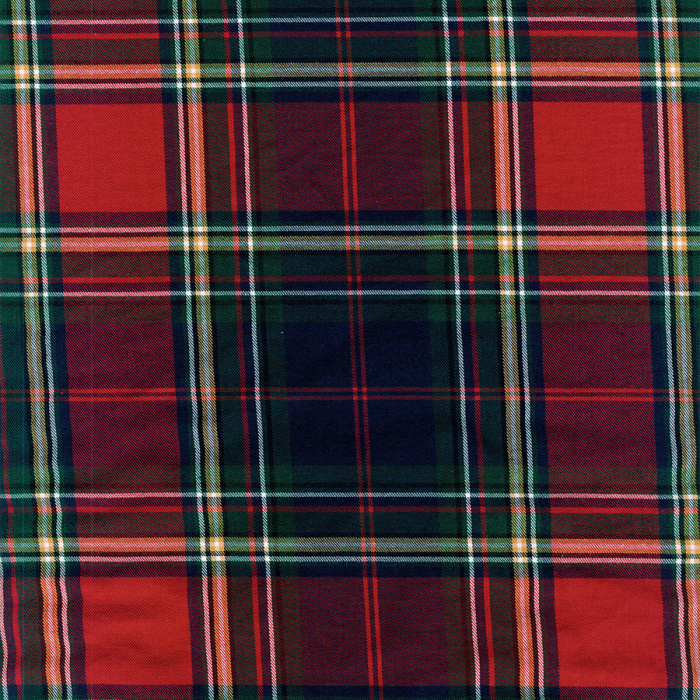 Foto de Cuadro escocés rojo, verde, ocre, blanco