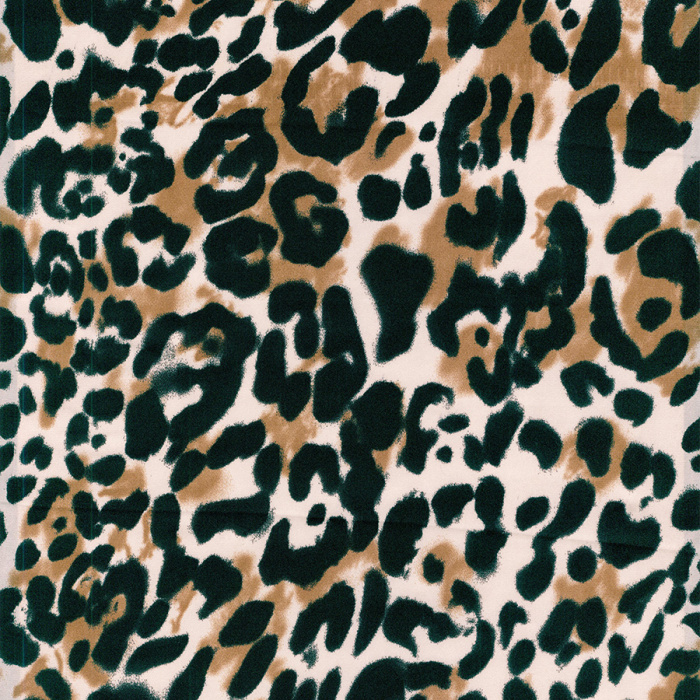 Foto de Satén ligero estampado leopardo beige, negro