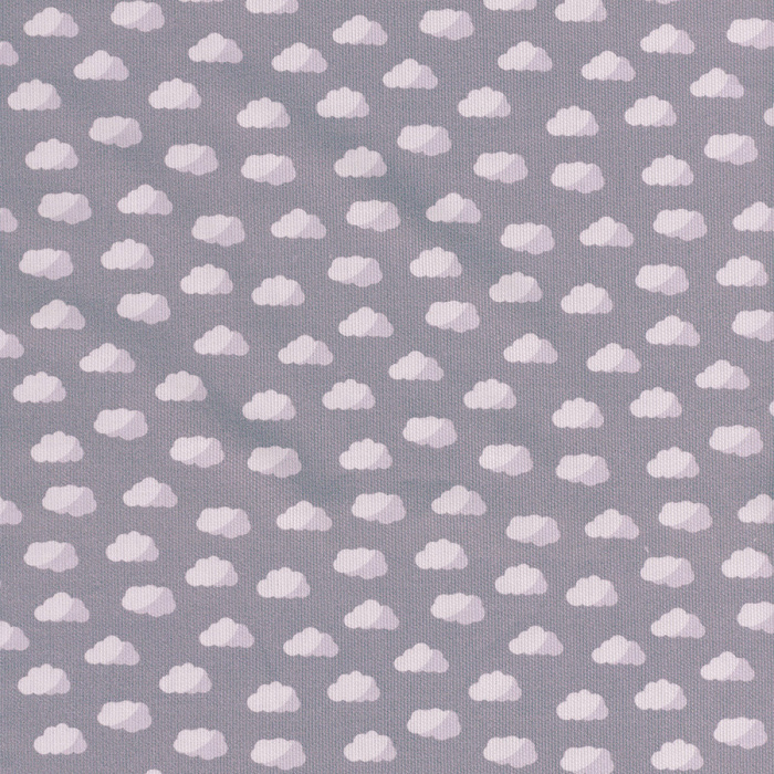 Foto de Piqué gris estampado nubes blancas