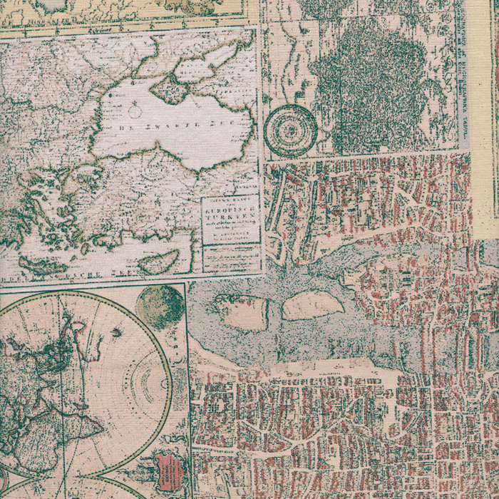 Foto de Mantel resinado cartografía antigua beige