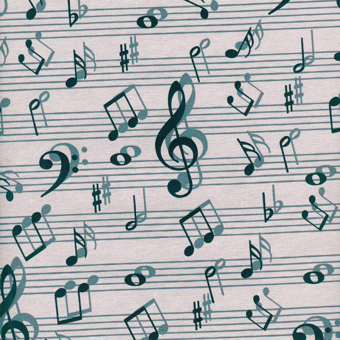 Foto de Mantel resinado notas musicales gris