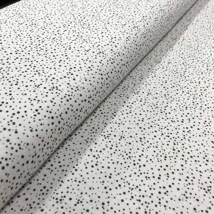 Foto de Doble bámbula blanca, estampada puntos negros