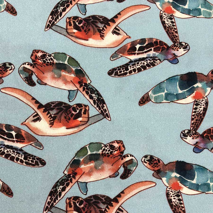 Foto de Popelín estampado digital tortugas