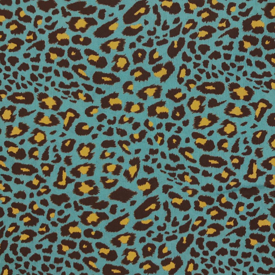 Foto de Loneta estampado digital piel leopardo azul