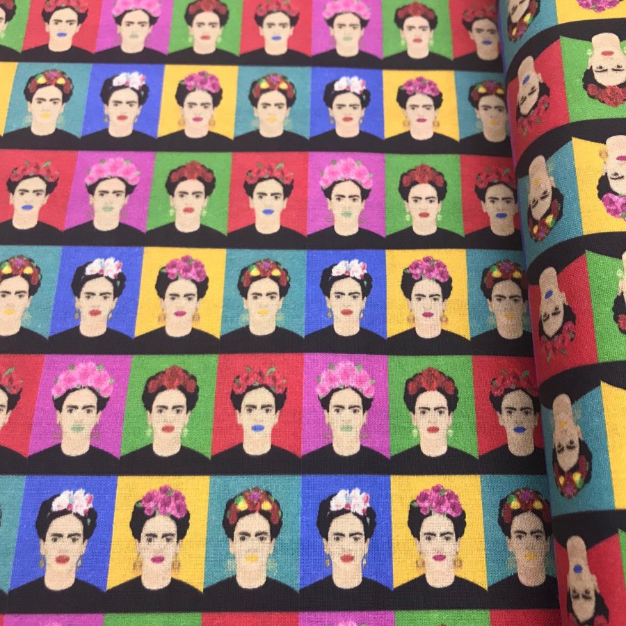 Foto de Algodón percal estampado Frida Kahlo estilo Warhol