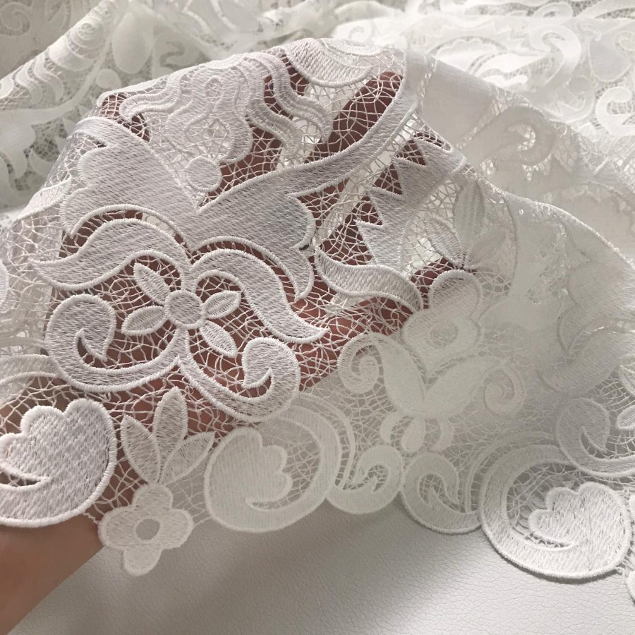 Decorativo Glorioso Sostener Telpes telas - Encaje de guipur blanco