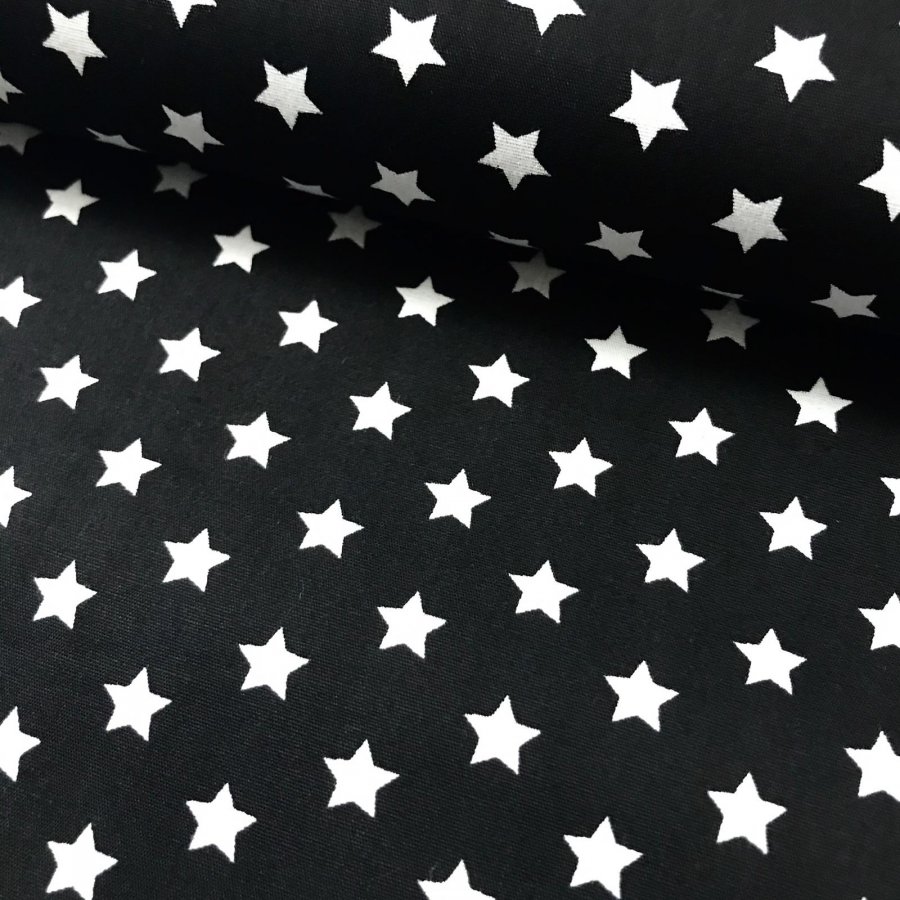 Foto de Popelín estampado estrellas 9mm. negro