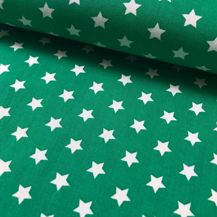 Popelín estampado estrellas 9mm. verde