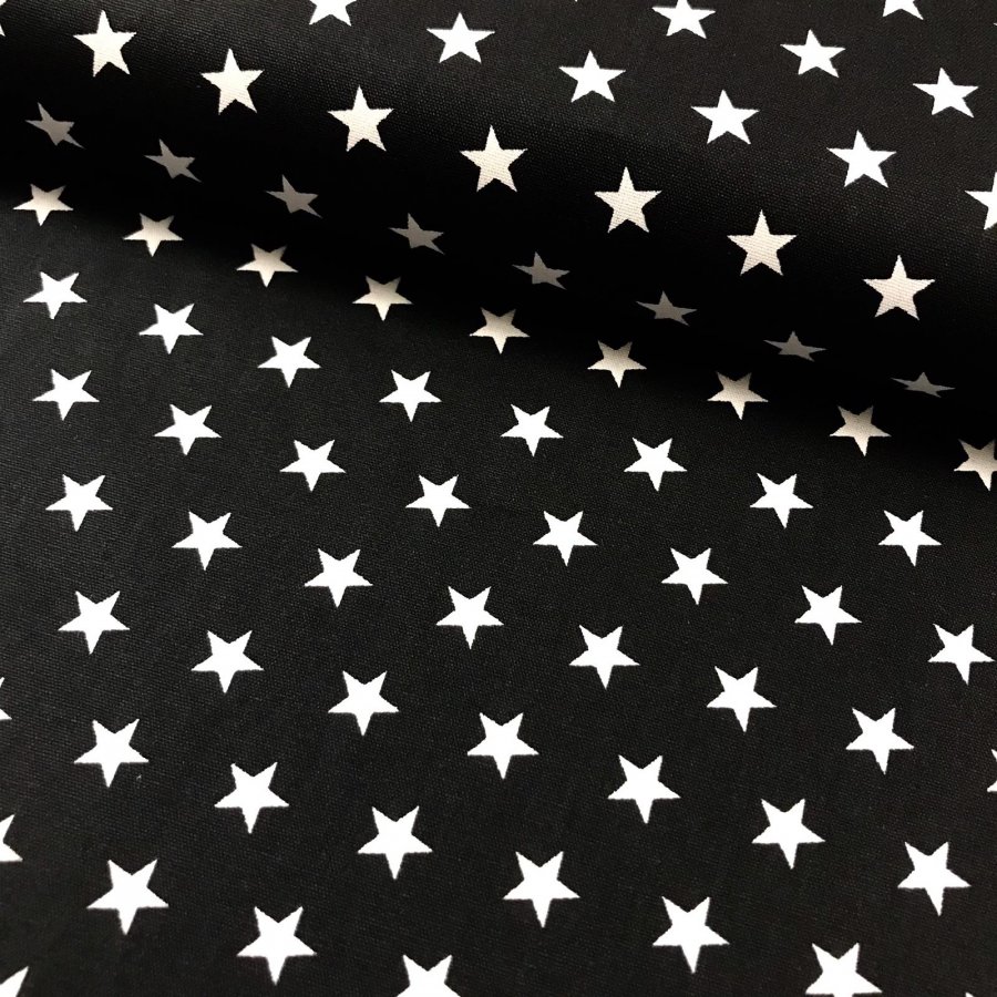 Foto de Popelín estampado estrellas 9mm. negro