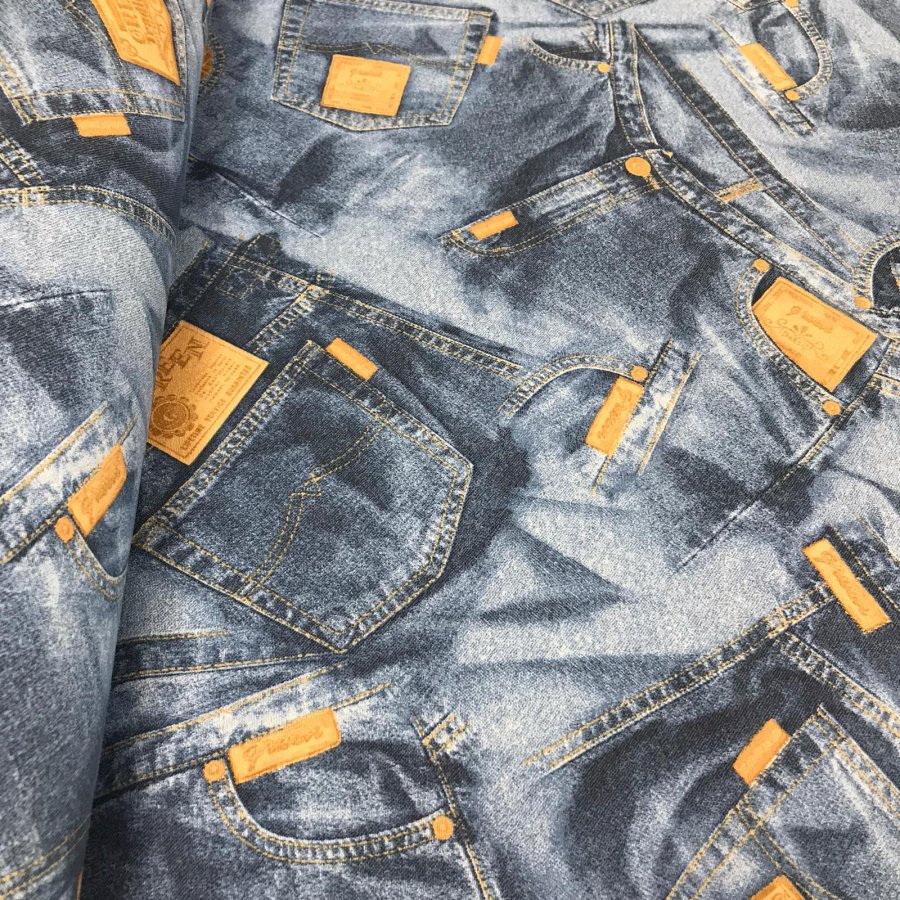 Foto de Loneta estampado patchwork jeans