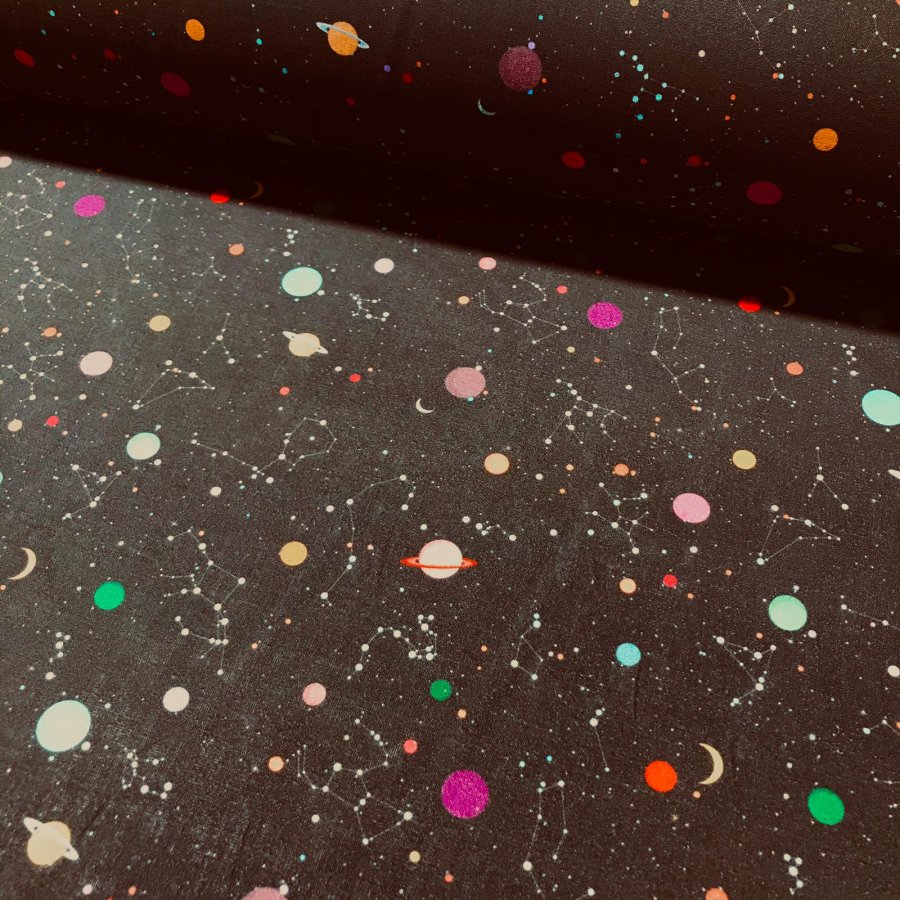 Foto de Popelín estampado constelaciones y planetas