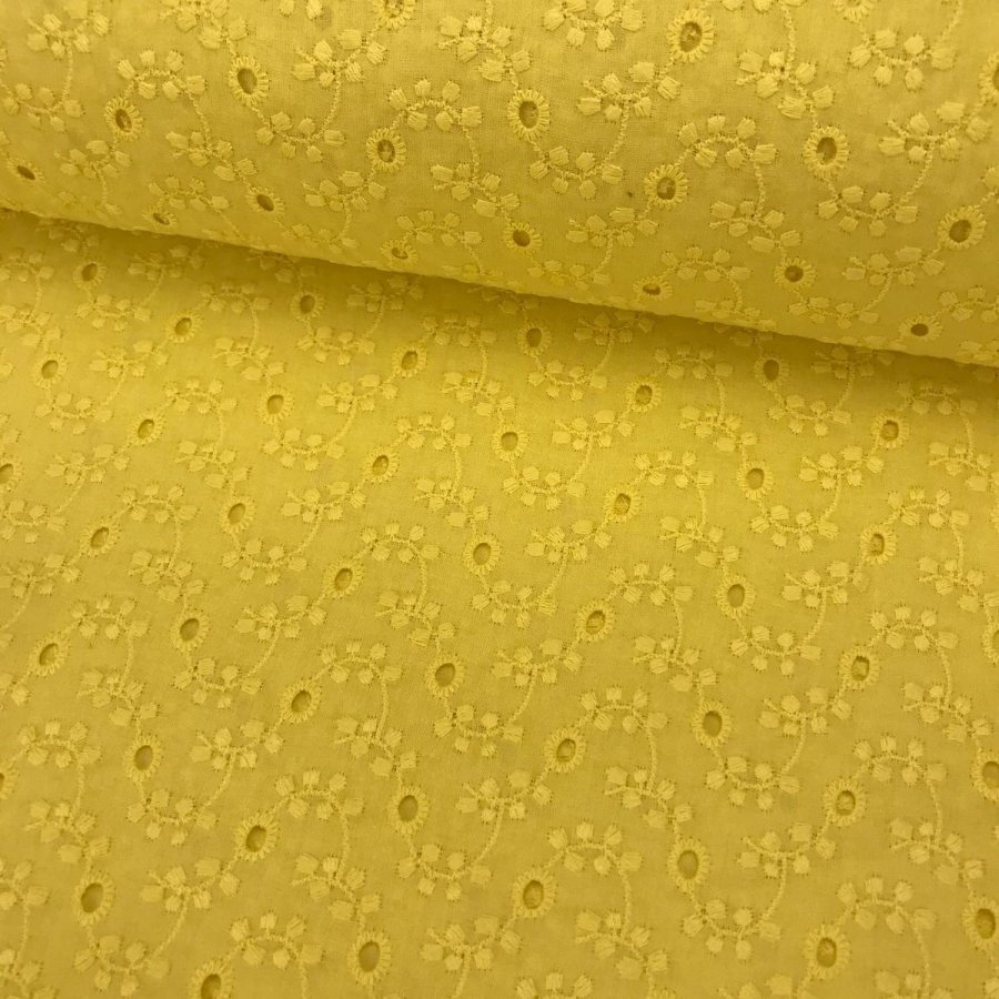 Algodón bordado amarillo