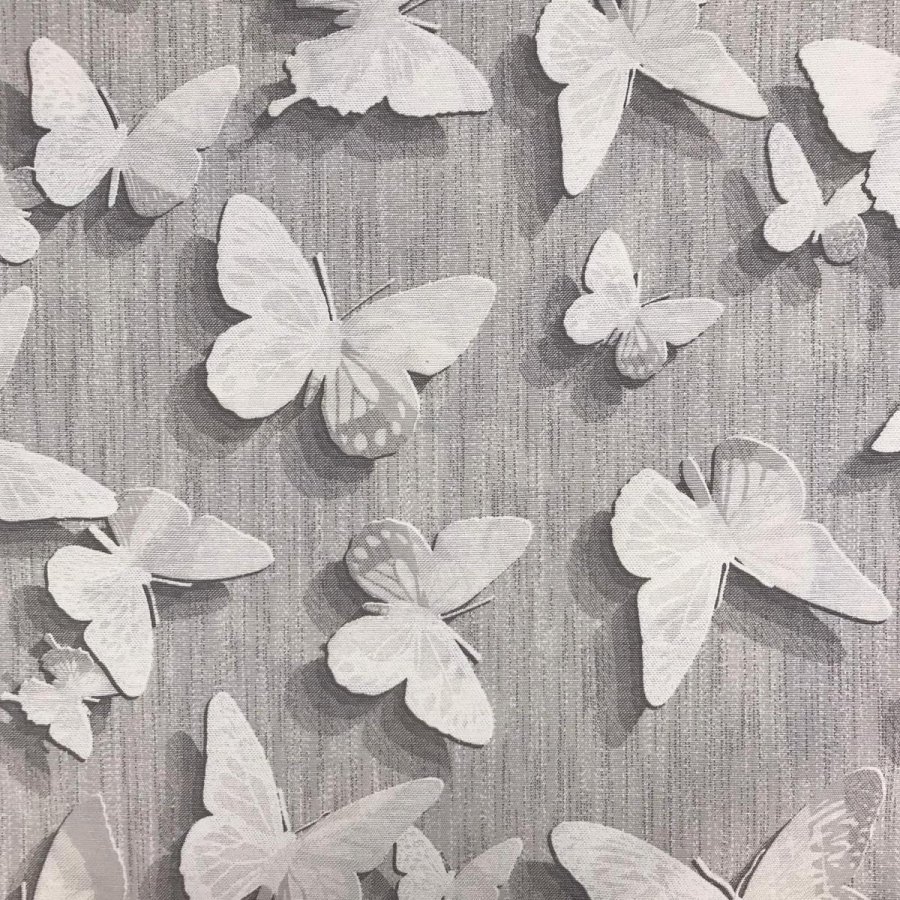Loneta estampada mariposas gris