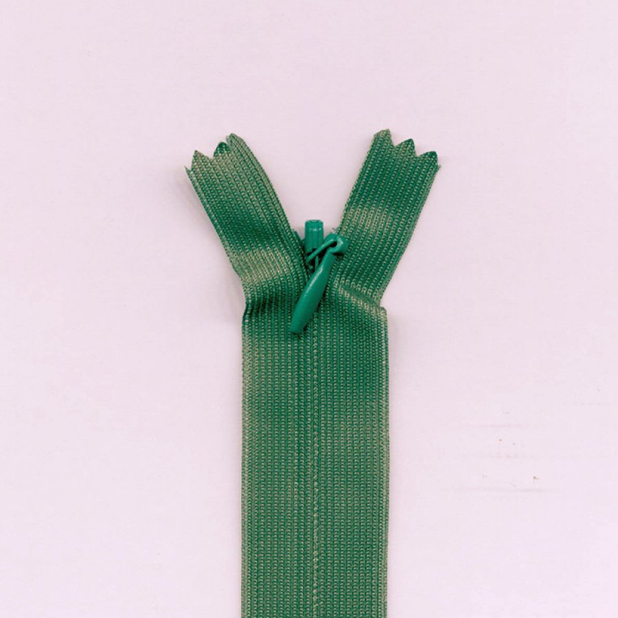 Cremallera invisible 35cm verde trébol