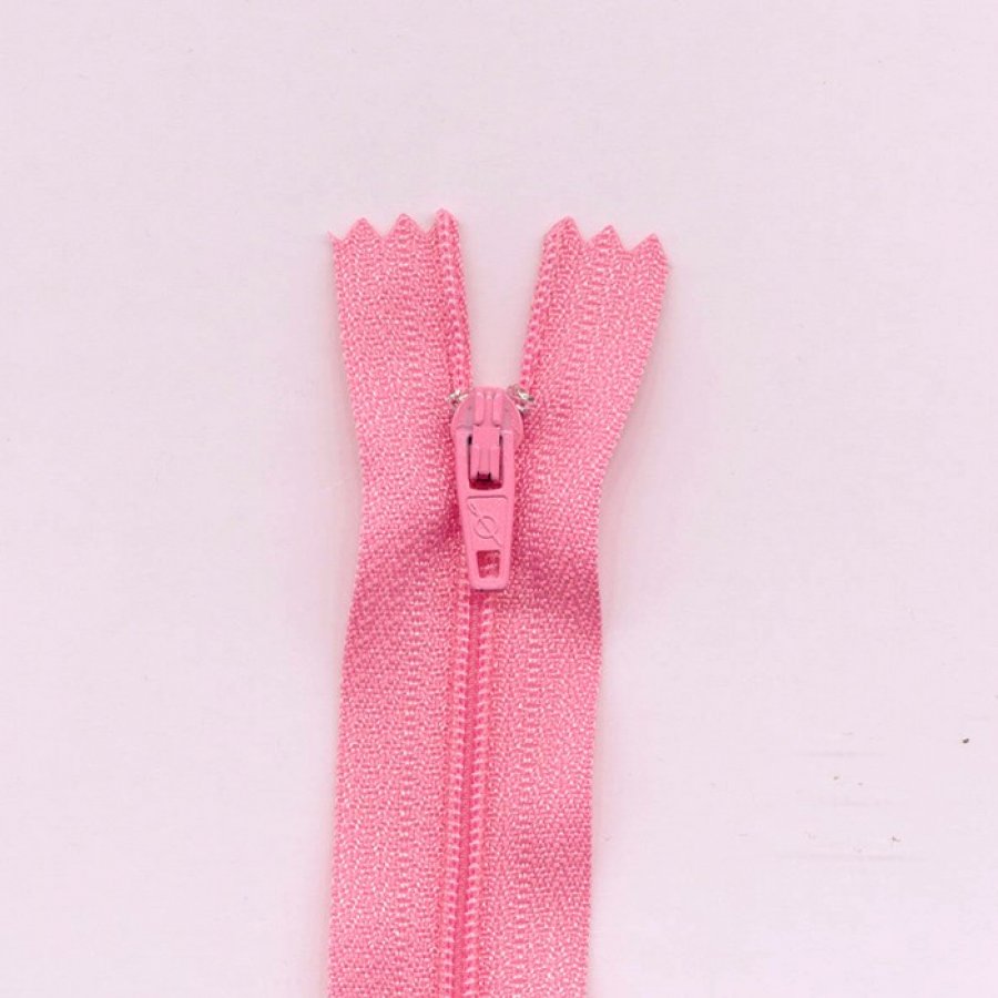 Cremallera de nylon cerrada 35cm rosa