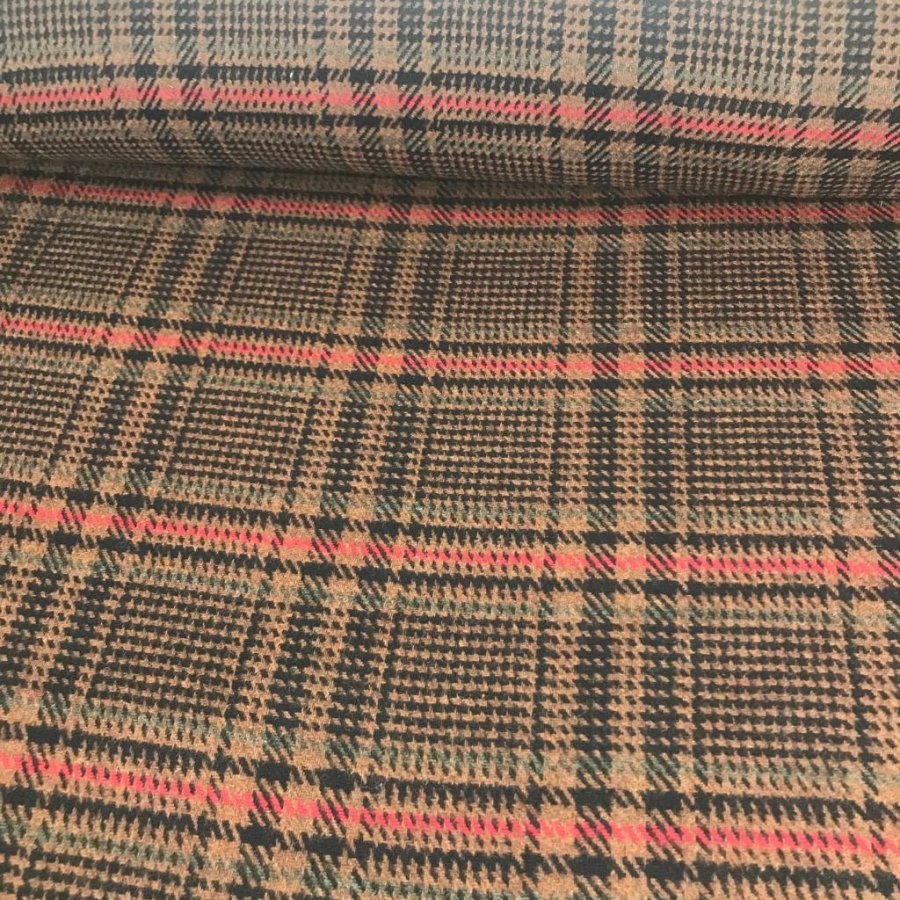 Tweed cuadro escocés marrón