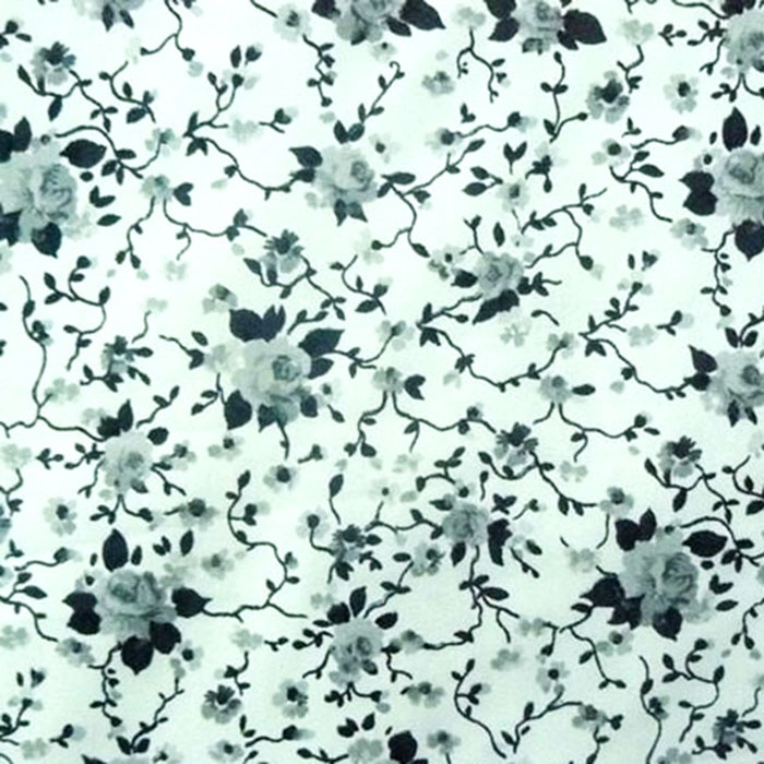 Foto de loneta flores blanco-negro